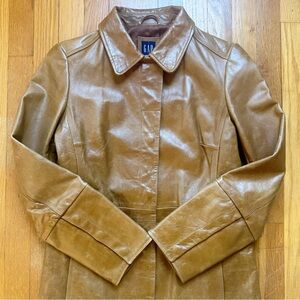 Stunning Vintage 2001 Gap Leather Trench Coat